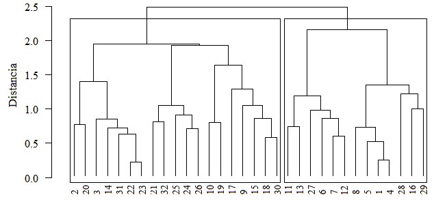 Análisis de conglomerado para agrupar las
parcelas en función del tipo y abundancia de las especies.
