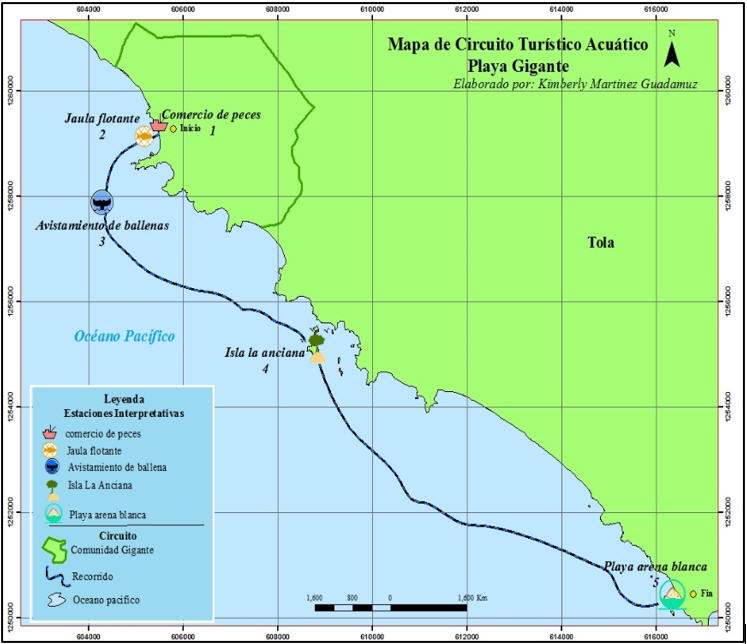 Estaciones del circuito acuático Playa Gigante